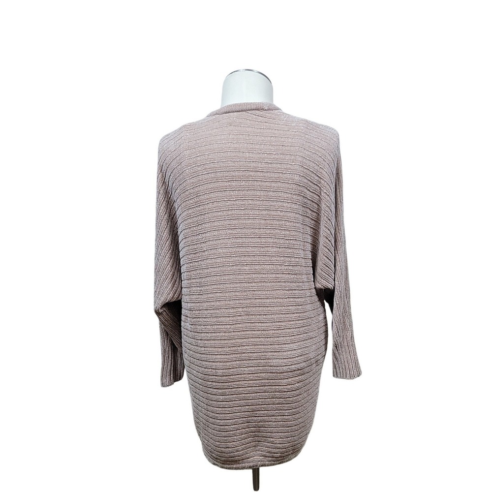 Torrid Cardigan  Sweater Womens 1 Tan Chenille Ribbed Batwing Open Front - Picture 2 of 8